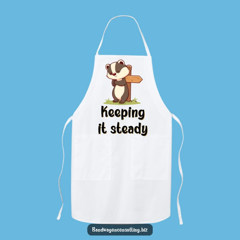Funny Badger Apron - Kitchen Helper Hilarious Signpost Design Gift
