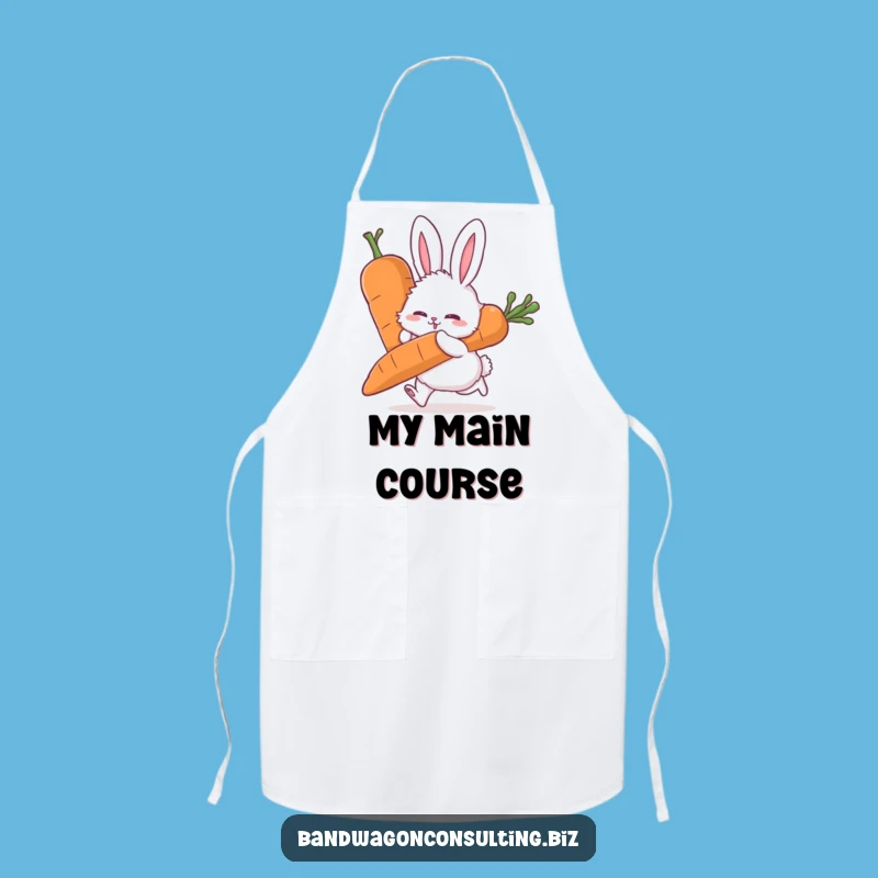 Funny Rabbit Apron - Kitchen Pushy Veggie Helper Gift