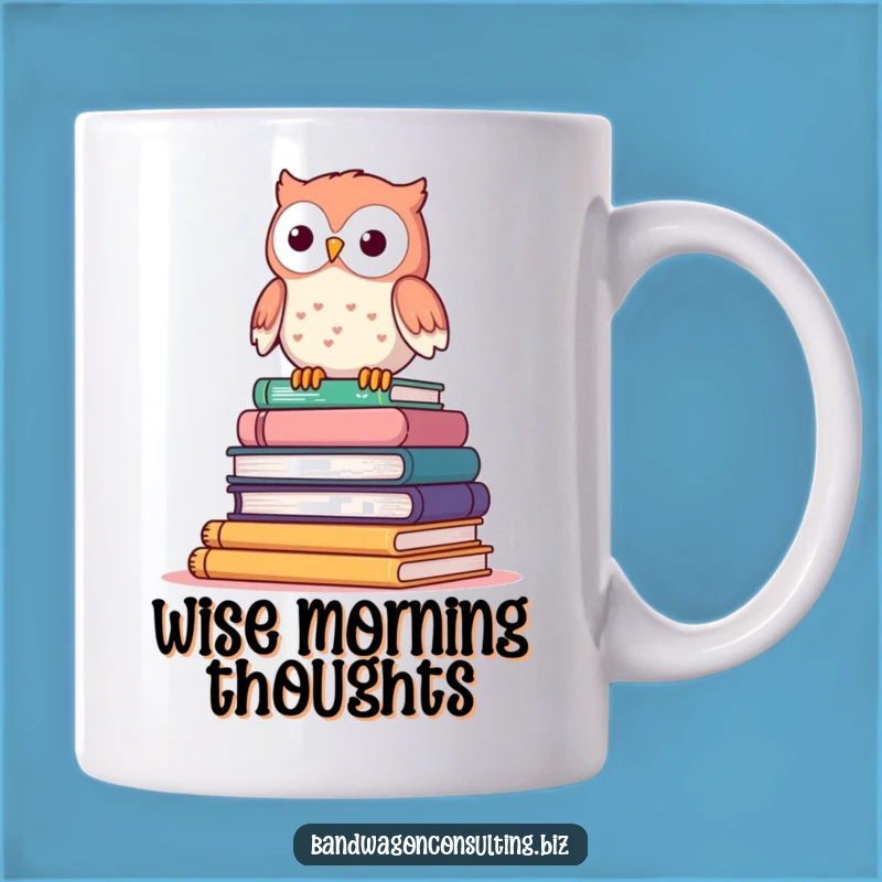 Funny Owl Book Mug - Wise & Wobbly Knowledge Gift!