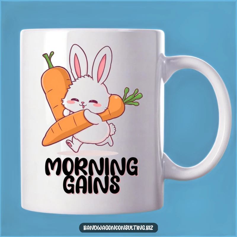 Funny Rabbit Carrot Mug - Hilarious Pushy Veggie Gift!