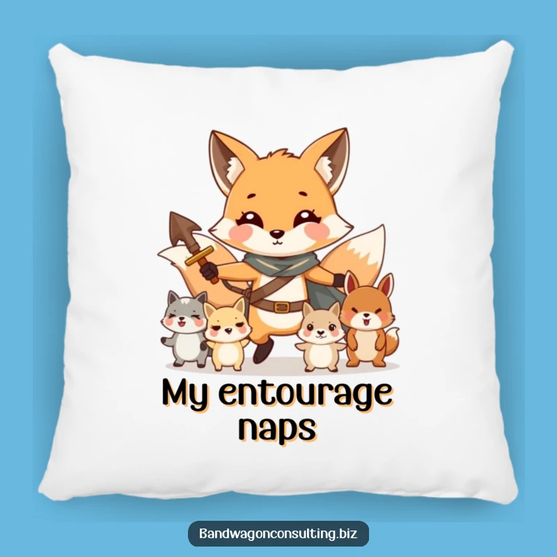 Funny Fox Pillow - Cozy Leader of the Pack Cushion Gift