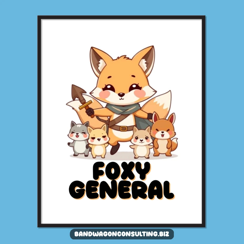 Funny Fox Digital Art - Charming Leader Art Print Gift
