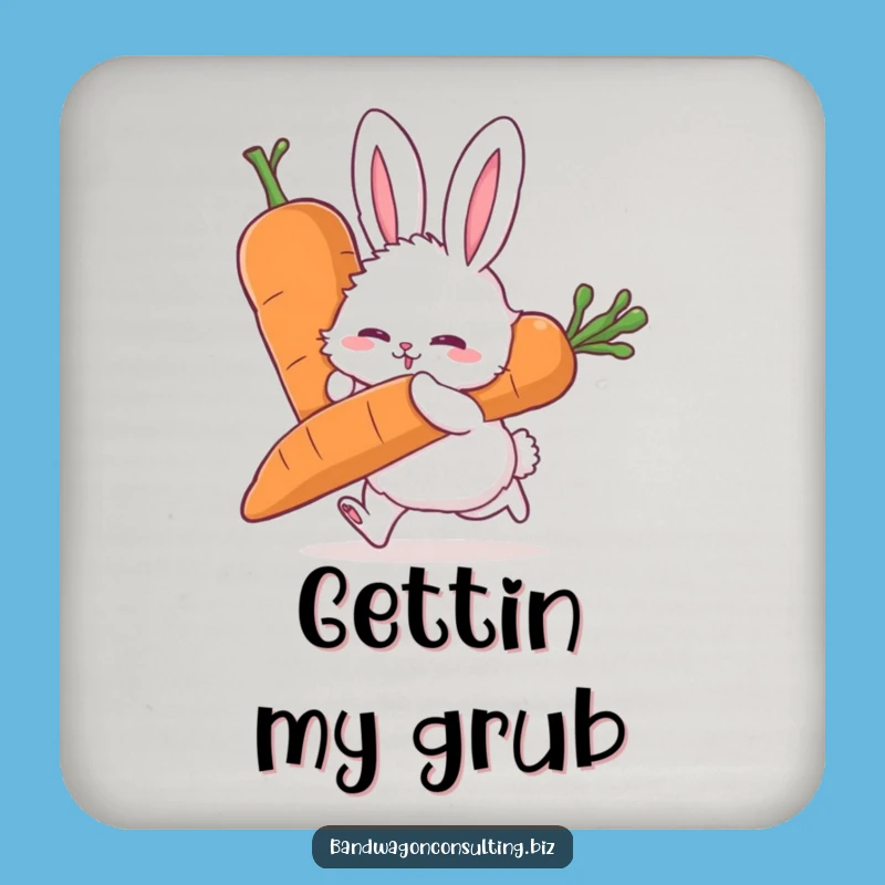 Funny Rabbit Coaster - Effortful Carrot Push Protects Surfaces Gift
