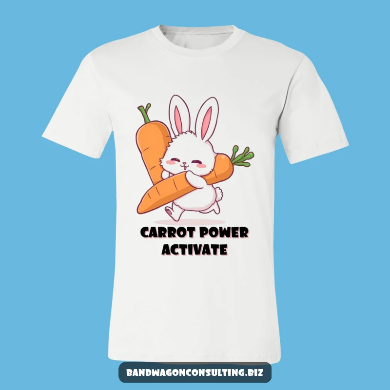 Funny Rabbit Carrot T-Shirt - Effortful Veggie Push Tee Gift