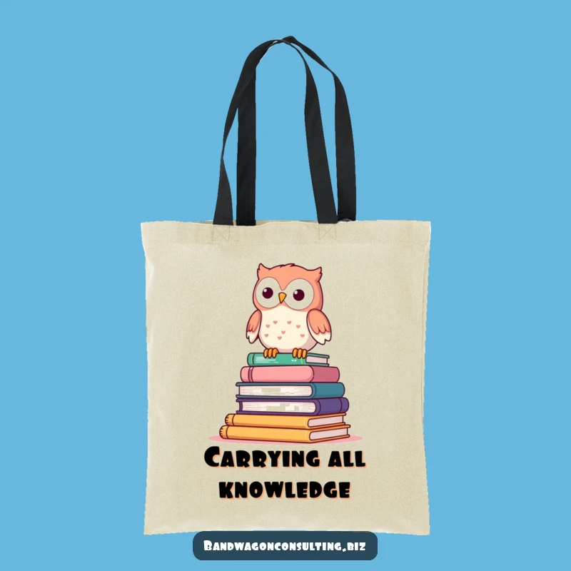 Funny Owl Tote Bag - Wobbly Books Wisdom Companion Gift